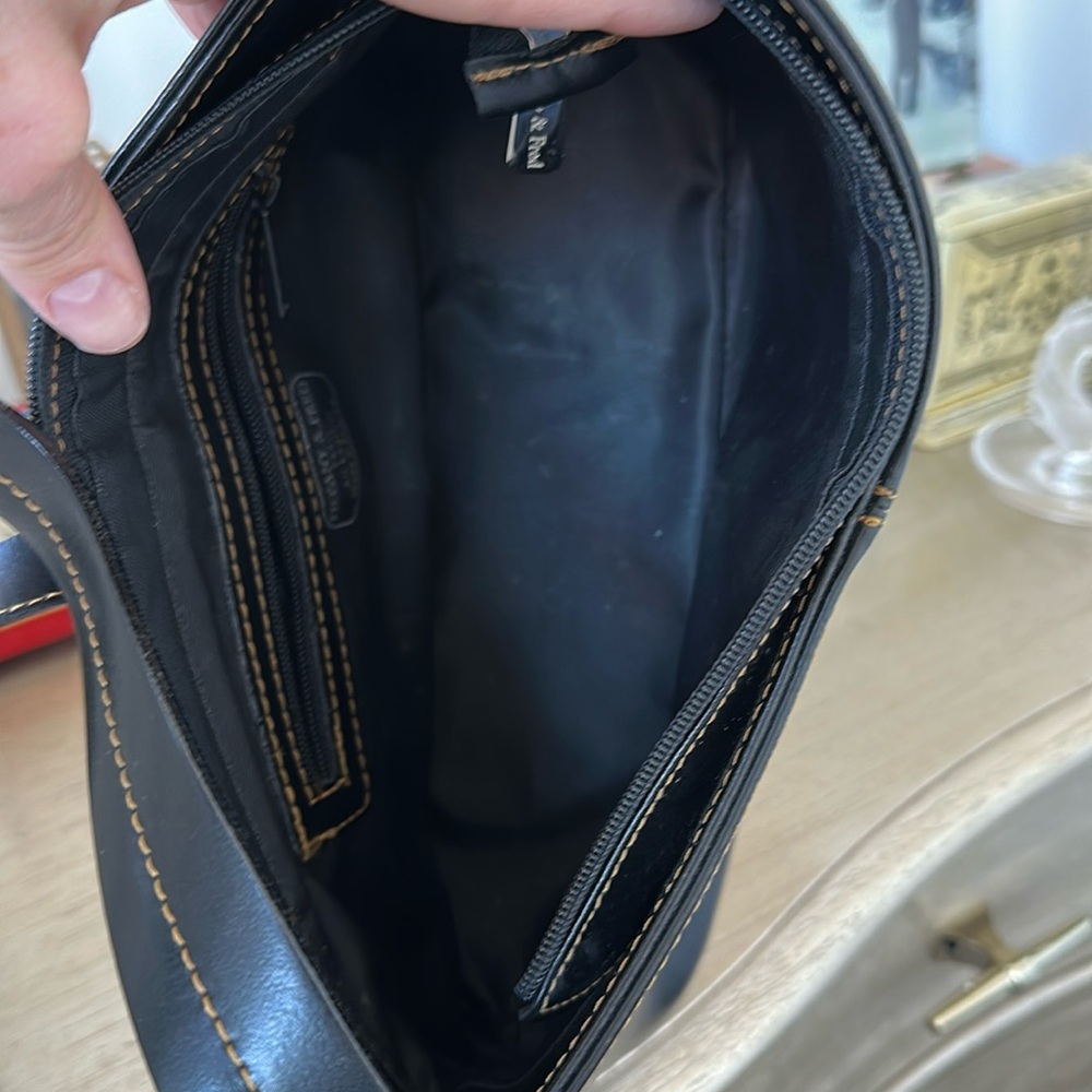 Tiffany & Fred Paris Leather Satchel Black/Tan - Picture 5 of 12